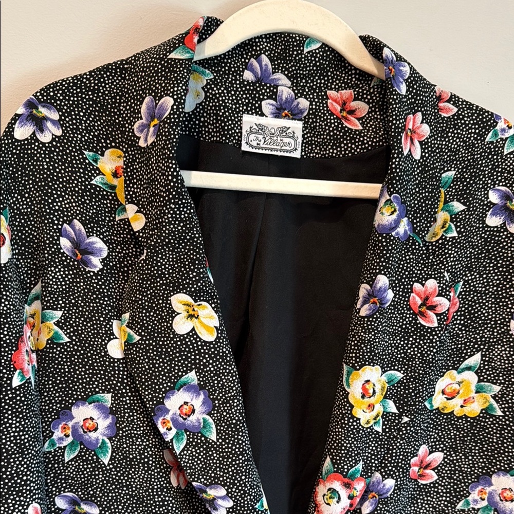 Vintage The Villager Floral Patterned Blazer